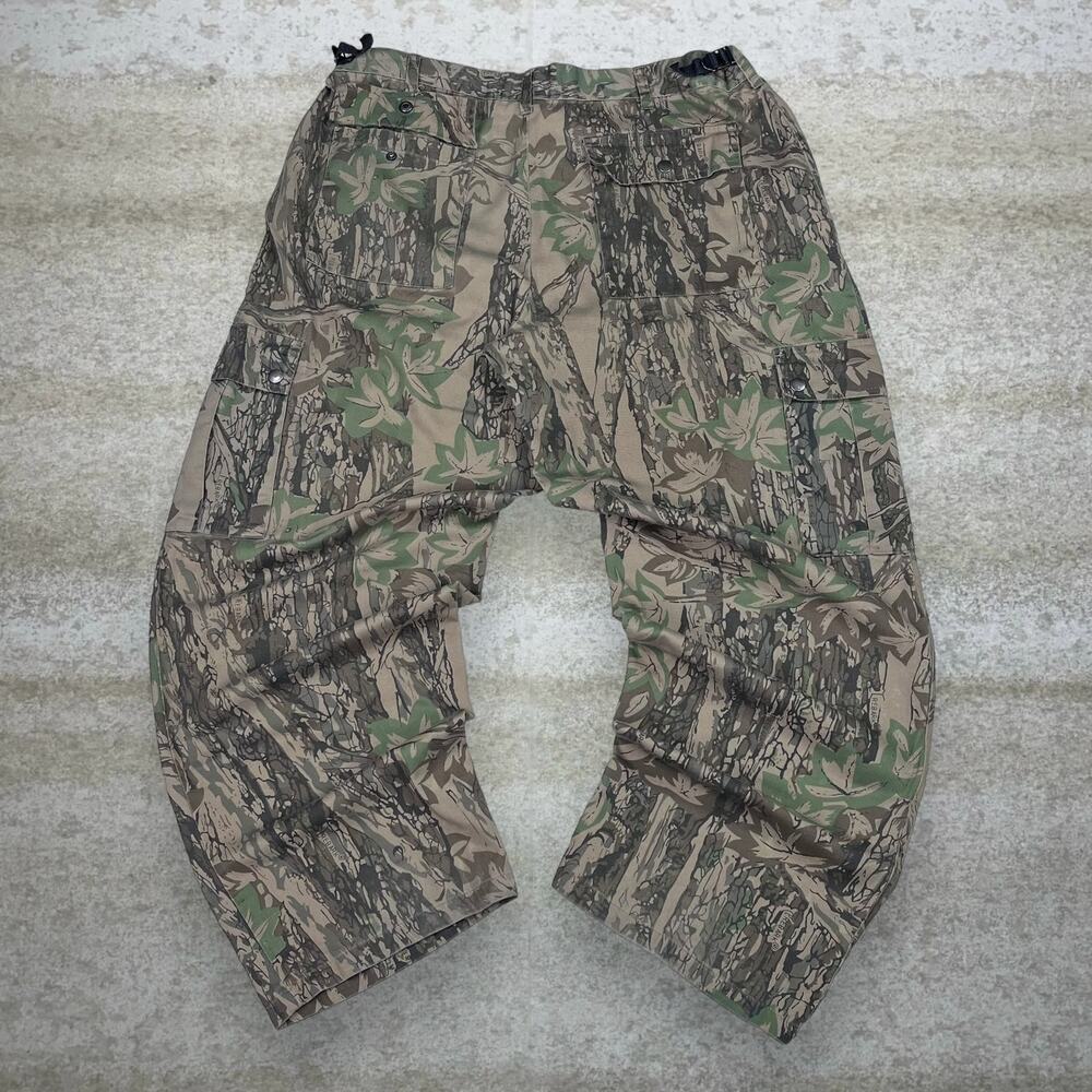 Vintage 90s Rebark Hunting Camo Tactical Pants 36x32 Baggy Wide Cargos Woodland